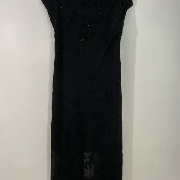 Vintage Slip Dress Mesh Overlay Sparkly Y2K Whimsigoth Long Strappy M 8Tall Vamp - Picture 15 of 15